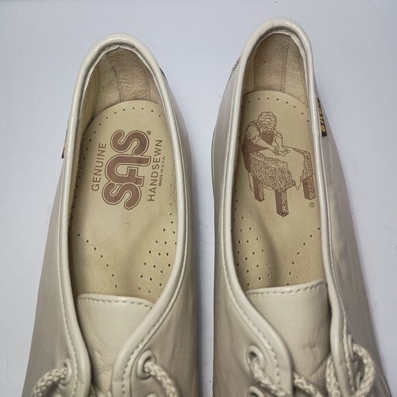 SAS Women's Siesta Comfort Shoes In Bone Size 9 Made In USA Handsewn - Picture 7 of 16